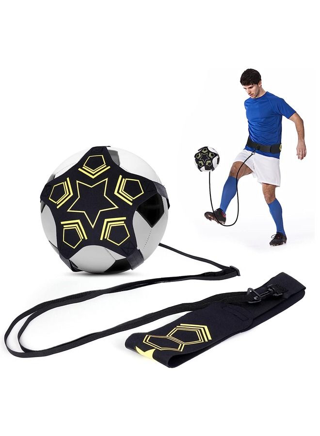 Generic Football Practice Flexible Adjustment Belt, Soccer Training Equipment, Solo Dribble Soccer Accessories, Practice Equipment for Soccer, Volleyball, Rugby(Black)  - Image 1