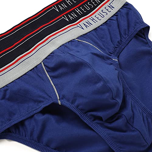 Van Heusen Men Briefs - 100% Combed Cotton - Pack of 3 - Anti Bacterial, Colour Fresh, Moisture Wicking_10003_Grey Mel, Sailor Blue, Dark N_L - Image 5