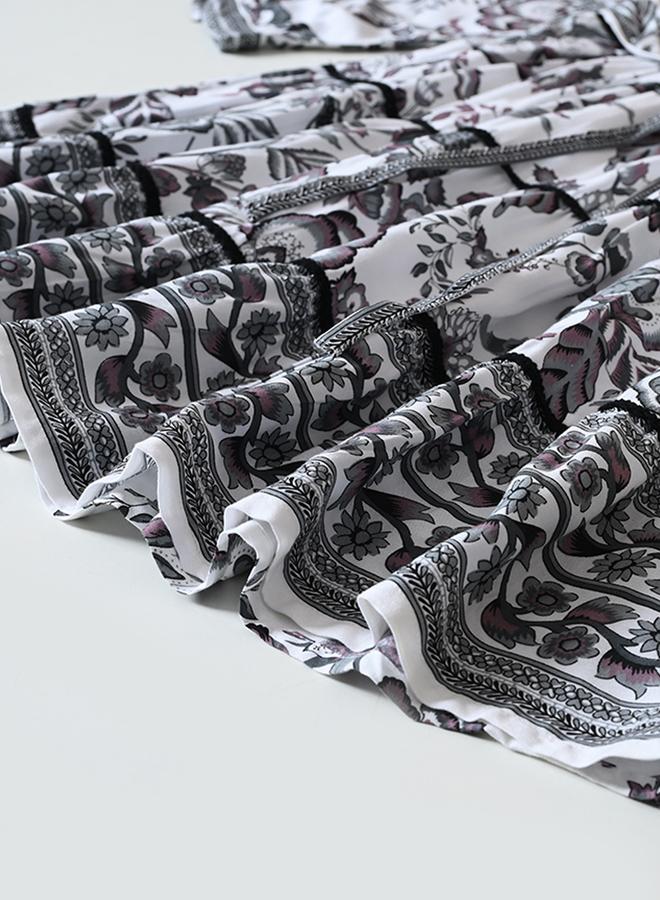 بيلا مودا فستان بنقشة الزهور بكشكش - Image 5