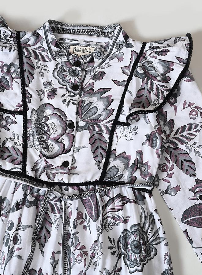 بيلا مودا فستان بنقشة الزهور بكشكش - Image 4