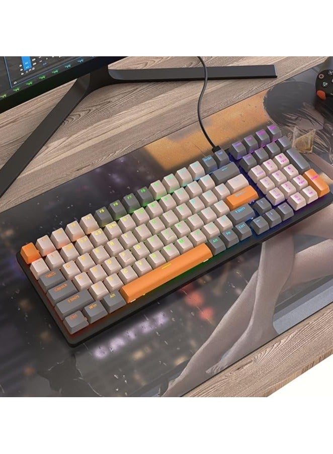 لوحة مفاتيح ميكانيكية K3 مكونة من 100 مفتاح لعبة مخصصة قابلة للتبديل السريع ولوحة مفاتيح كمبيوتر مناسبة للبقعة (برتقالي)