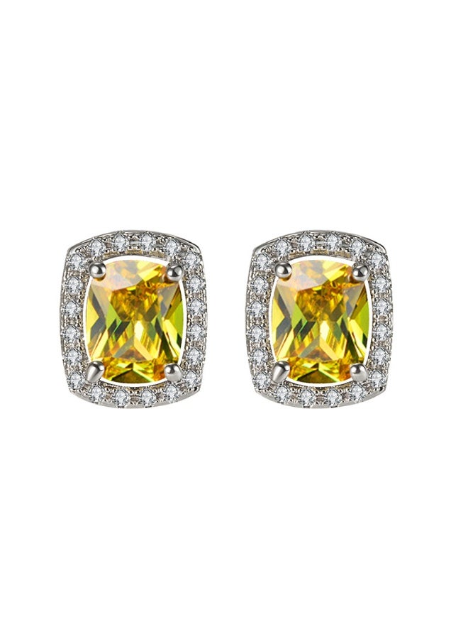 KUYING Temperament Inlaid Diamond Gemston Crystal Earrings With Hooks And Studs 