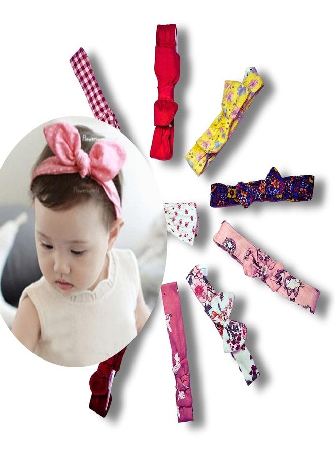TuddyBuddy 100% Cotton Baby Girls' Bow Headbands - Multicolor (9 Months-12 Months, Pack of 3 Headbands) - Image 4