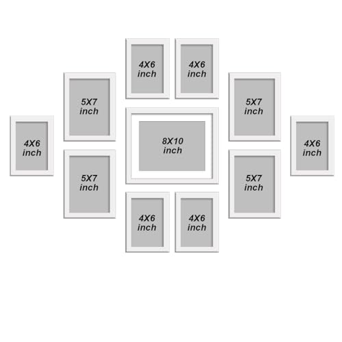 Stuthi Arts Wood MDF Photo Frame With Glass (11Photos), Wall Mount (White) - Image 2