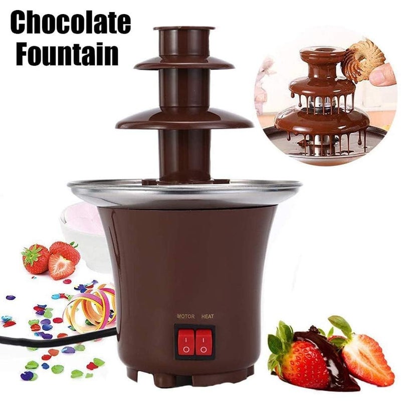 PARATPAR MALL PARATPAR MALL Mini Chocolate Fountain 3 Layers Creative Design Chocolate Melt With Heating Fondue Melt Machine For DIY Mini Waterfall Hotpot Household Birthday Party Home Kitchen  - Image 5