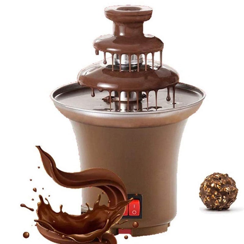 PARATPAR MALL PARATPAR MALL Mini Chocolate Fountain 3 Layers Creative Design Chocolate Melt With Heating Fondue Melt Machine For DIY Mini Waterfall Hotpot Household Birthday Party Home Kitchen  - Image 1