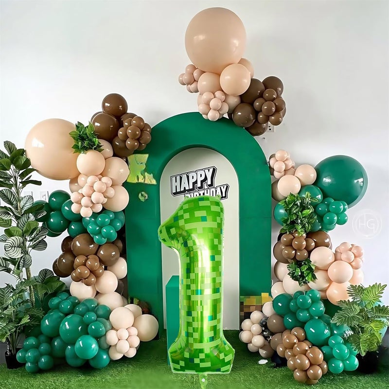 40 Inch Lime Green Pixel Number 1 Balloon for Birthday Decoration, Large Dark Kelly Green Foil 1 Balloon for Boys Ten Year Old Birthday Video Game - Image 3