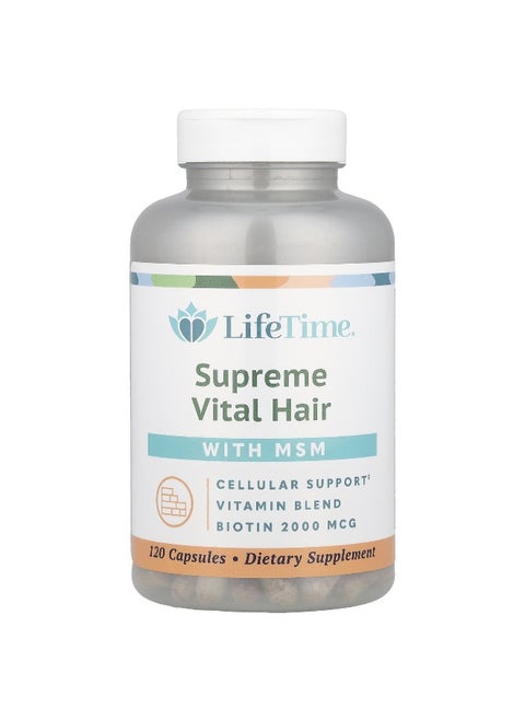 LifeTime Vitamins, Supreme Vital Hair with MSM, 120 Capsules