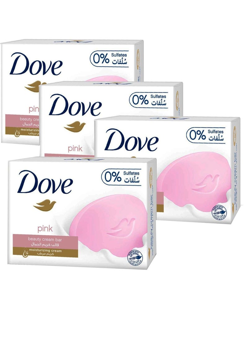 صابون بيوتي بار وردي  4 قطع  125جرام