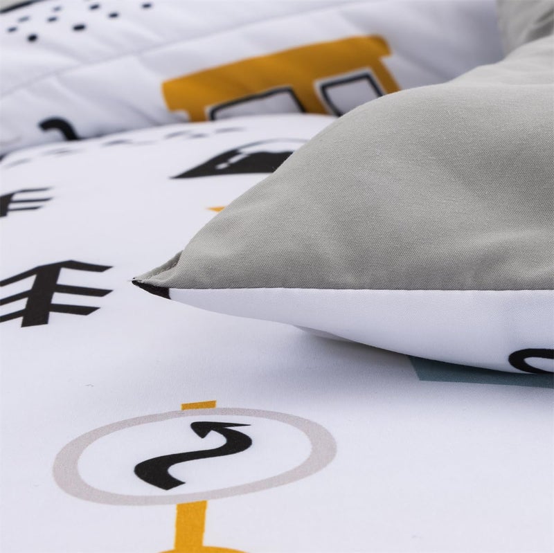 NTBED 5 Pieces Construction Truck Twin Comforter Set for Boys Kids Forest Vehicles Excavator Lightweight Microfiber Bedding Sets - Image 5