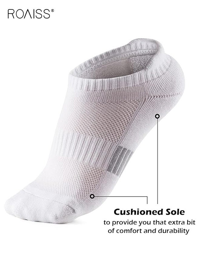roaiss 5 Pairs Unisex Sports Socks Cushioned Running Socks for Men and Women Quick-Dry Breathable Cotton Sports Socks Ideal for Marathon Running, Tennis, Hiking, Mixed Colors - Image 3