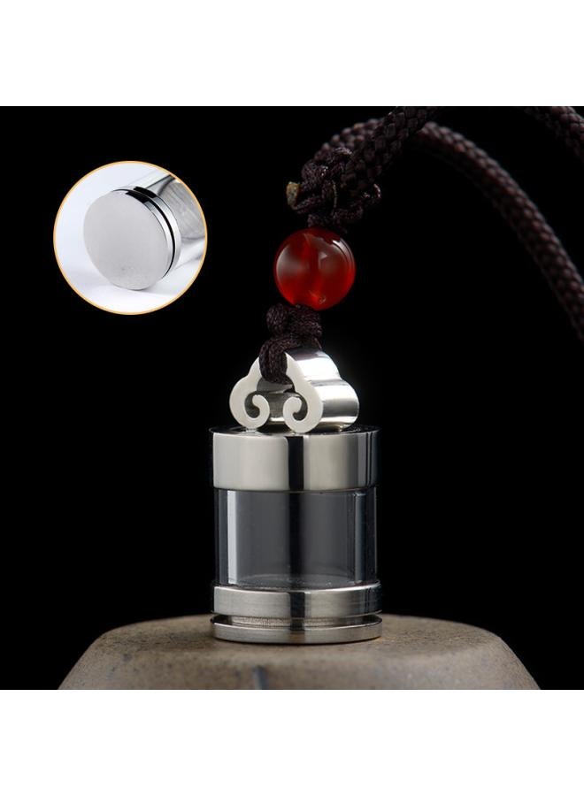 Titanium Steel Hollow Pendant Can Be Opened Cinnabar Pendant Crystal Pendant Gabu Bottle Stainless Steel Diy Accessories