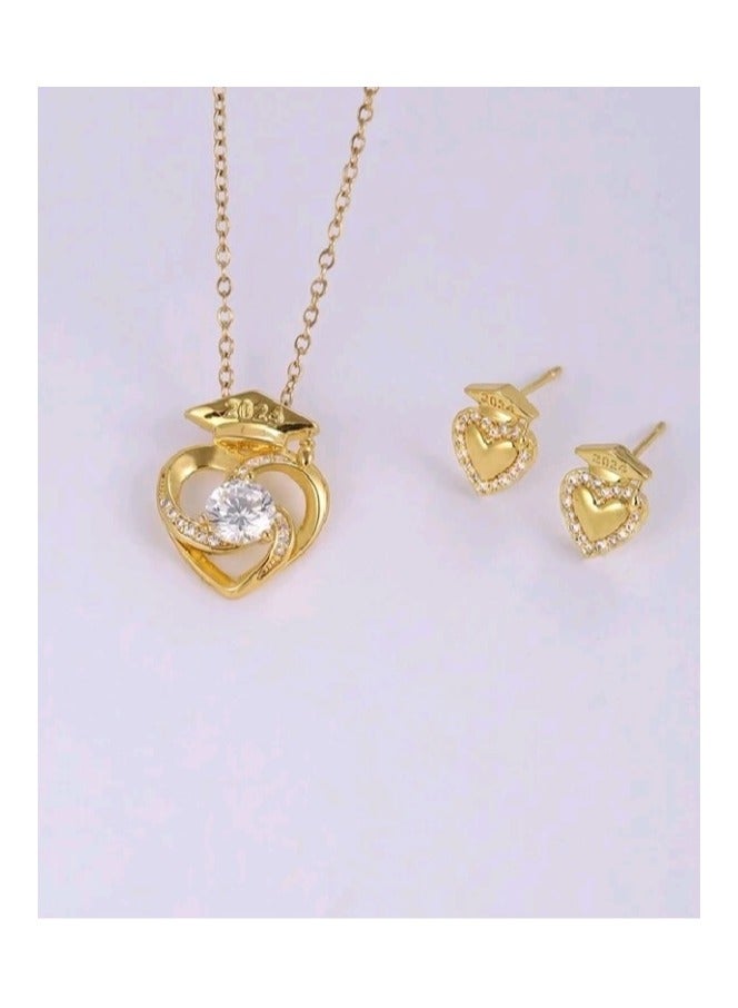 FIFTY 50 Trendy Stainless Steel Gold Plated Jewellery Set For Women - Image 1
