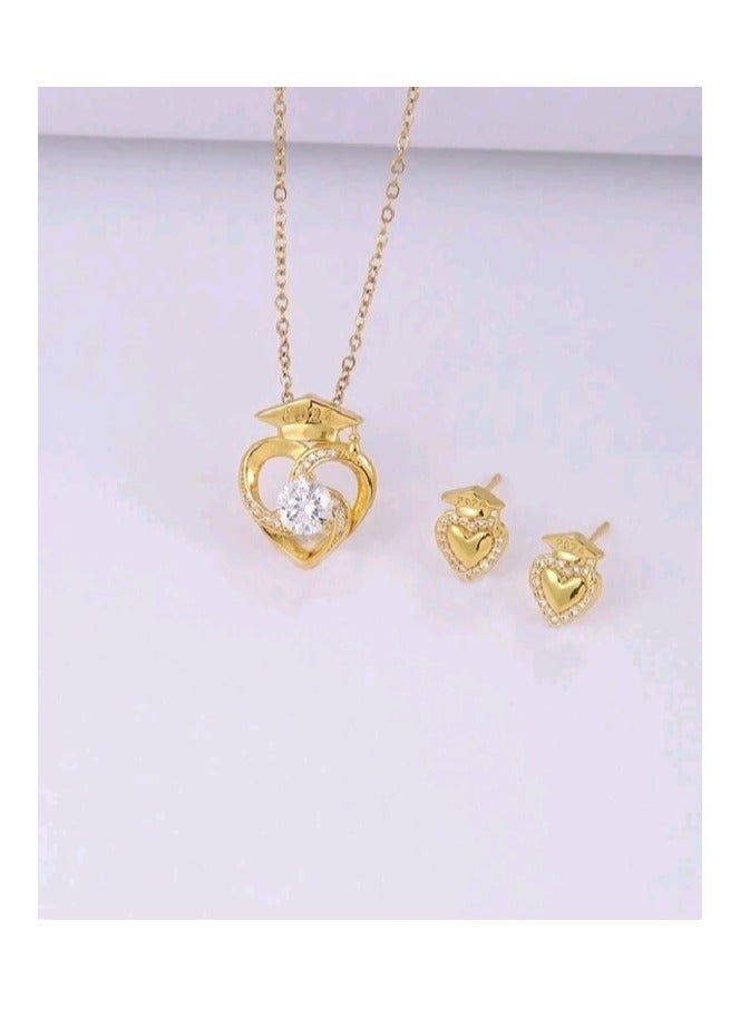 FIFTY 50 Trendy Stainless Steel Gold Plated Jewellery Set For Women - Image 2