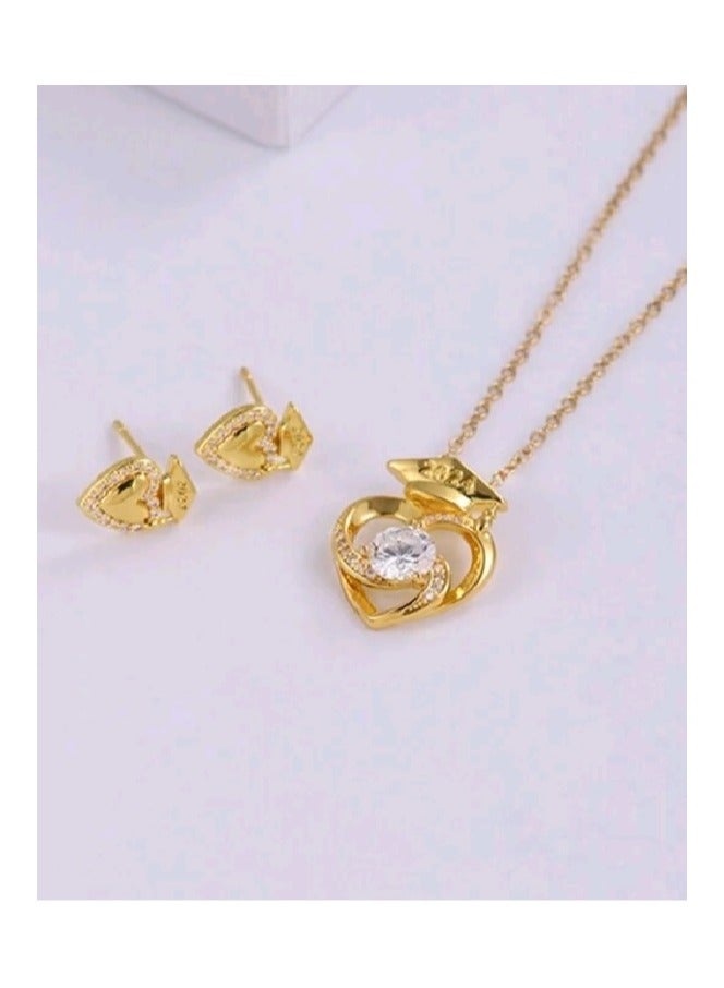 FIFTY 50 Trendy Stainless Steel Gold Plated Jewellery Set For Women - Image 4