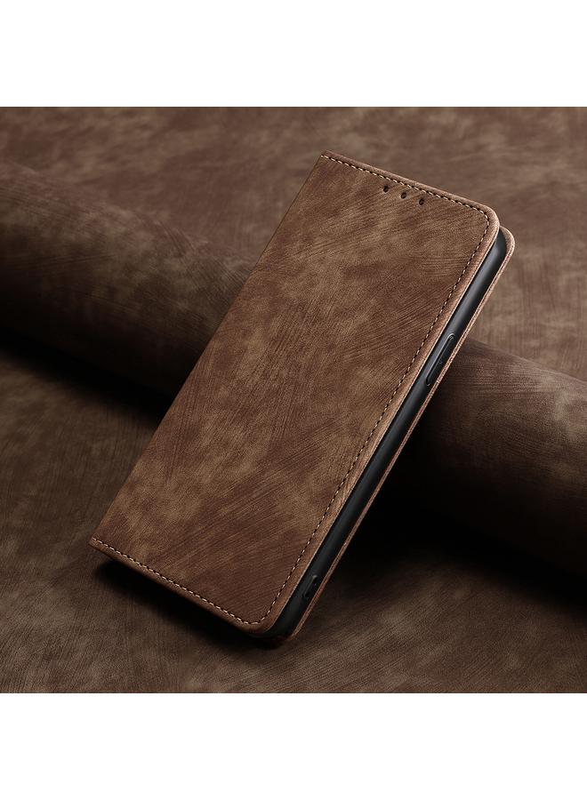 S-TOP Case For OPPO Reno6 Pro RFID Anti-theft Brush Magnetic Leather Phone Case - Image 1