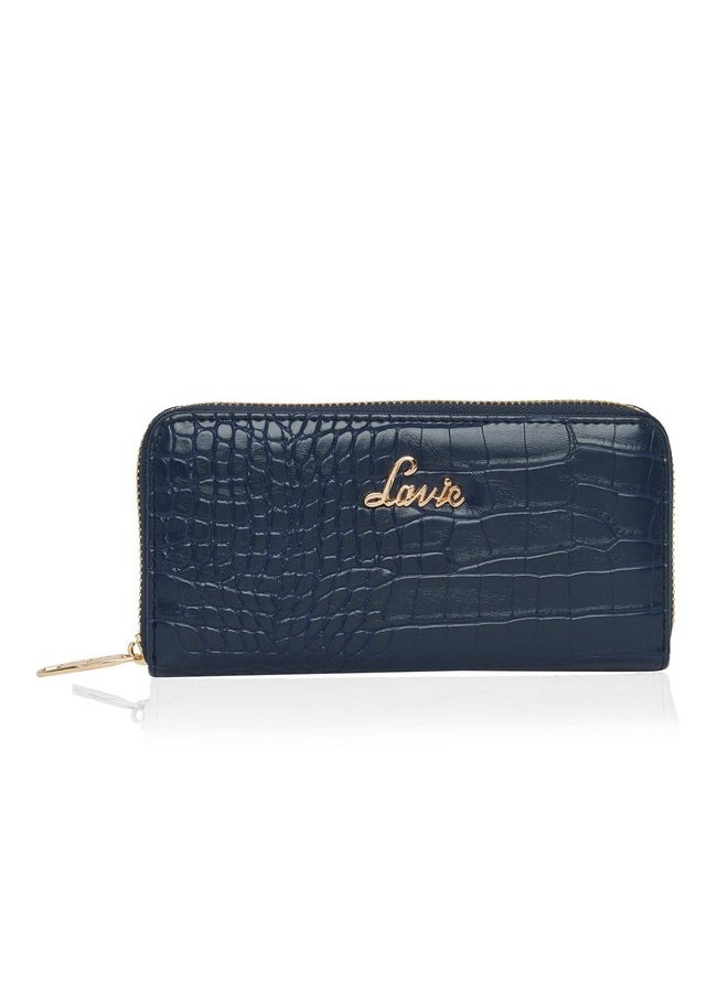 Lavie Lavie Women's Glossy Sacy Zip Around Wallet/Purse Handbag [Navy Blue]  - Image 1