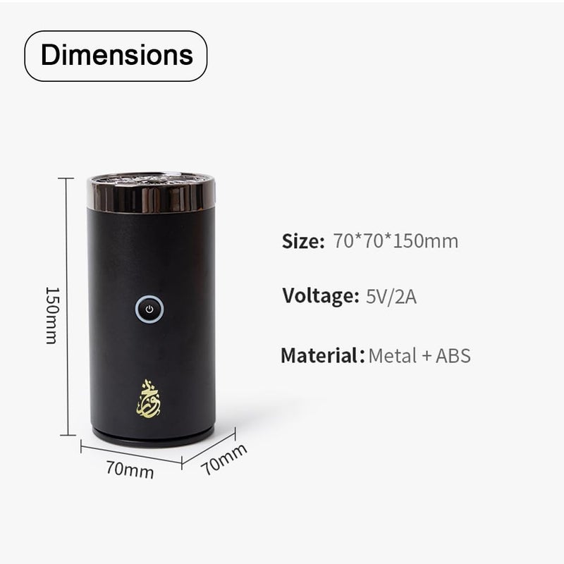 هيكسار موقد بخور كهربائي محمول من HEXAR®، مناسب للاستخدام في السيارة أو المنزل، يعمل بطاقة USB Type-C - Image 2