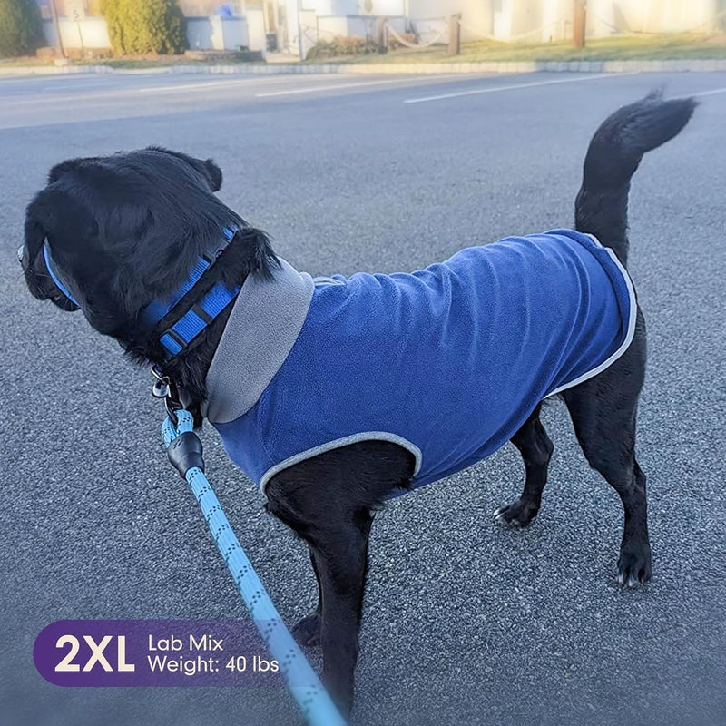 cyeollo Store 2 Pack Dog Sweater Fleece Vest Pullover Sweatshirt Dog Jacket Reflective Stretchy Lightweight Pet Clothes Cold Weather Coats for Medium Dogs Boy Navy & Grey - Image 3