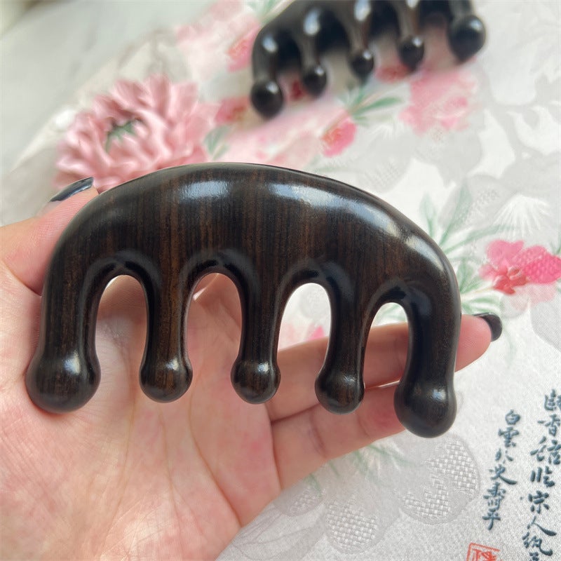 Generic Ebony Massage Comb Unisex Wide-Tooth Anti-staticGreen Sandalwood Five-finger Ball Storage Bag Essential Oil Acupoint Chart Green Sandalwood Five-finger Ball Storage Bag Essential Oil Acupoint Chart 