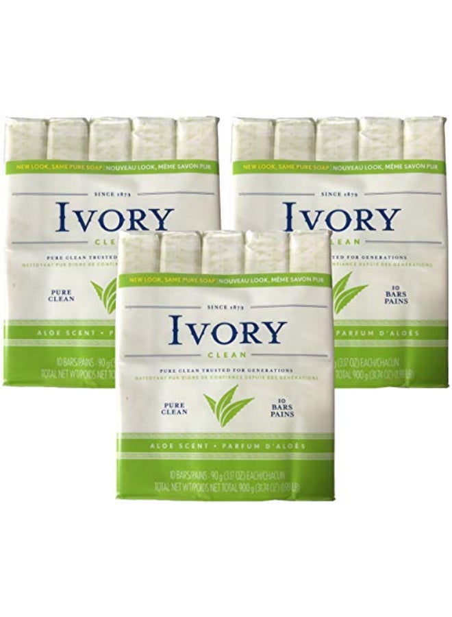 Ivory Soap Pure Clean 317 oz Bars 10 each Pack of 3 30 Bars Total - Image 1