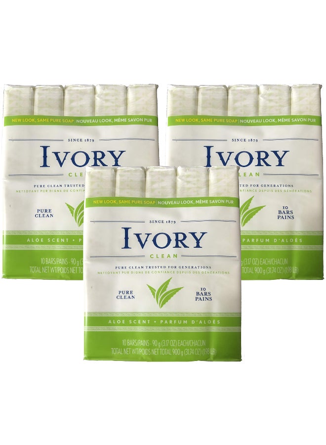 Ivory Soap Pure Clean 317 oz Bars 10 each Pack of 3 30 Bars Total - Image 3