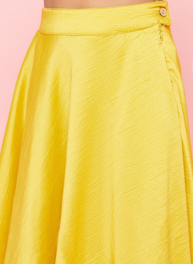 أيه كيه إس طقم لنجا تشولي أصفر مع دوباتا وردي للفتيات - Image 3