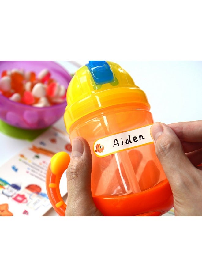 Baby Bottle Labels For Daycare Selflaminating Waterproof Writeon Name Labels Assorted Sizes & Colors Pack Of 64