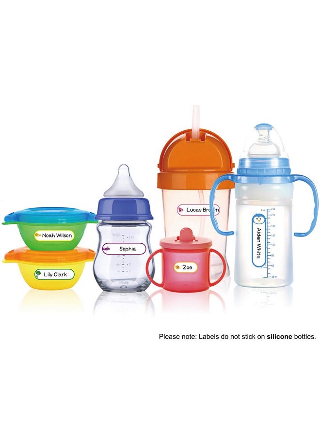 Baby Bottle Labels For Daycare Selflaminating Waterproof Writeon Name Labels Assorted Sizes & Colors Pack Of 64