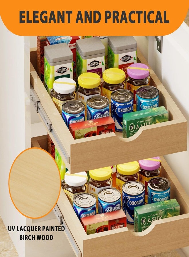 Mobirex Pull Out Drawers for Cabinet Wood Slide Out Cabinet Organizer and Storage Cabinet Kitchen Drawers Slide Out Shelves Pull Out Shelves in Kitchen Pantry Bathroom with Soft Close 21"W x 22"D x 3"H - Image 4