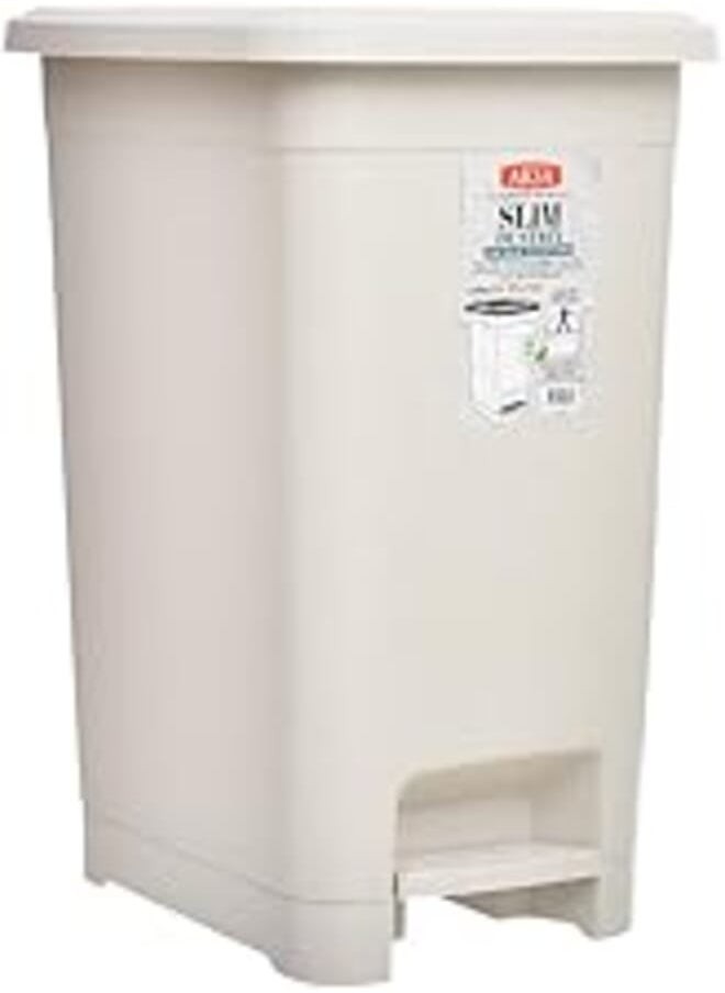 AKSA - Aksa Ware Slim Plastic Dust Bin 25 litre - Dotted Beige - Image 1