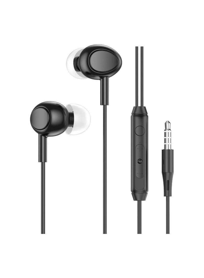 Tingwode SV-15 Music Earphone With Microphone And Comfortable Wearing For Mobile Phone 1.2 M - Black - Image 1