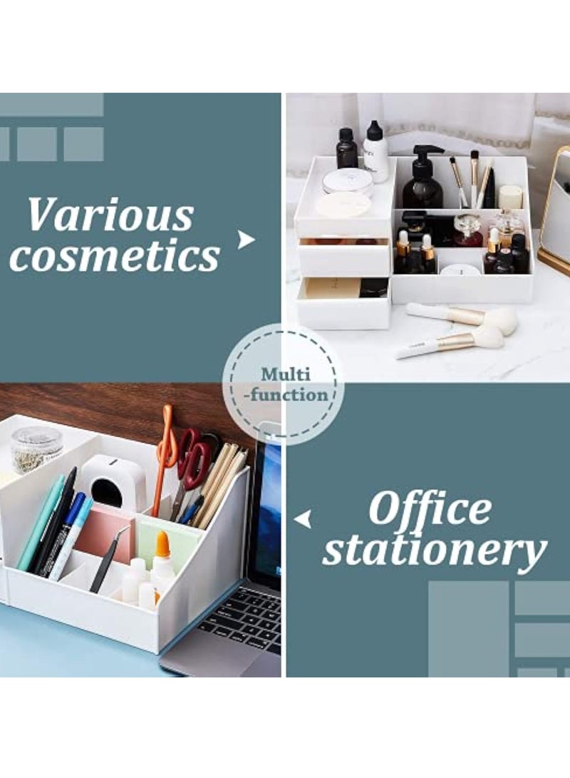 Arabest Makeup Organizer Jewelry Storage Box - Cosmetic Dresser Drawers Desktop Makeup Organizer Skin Care Jewelry Organizing Box, Suitable for Storage in Bathroom, Bedroom and Bedside Table (white) - Image 5