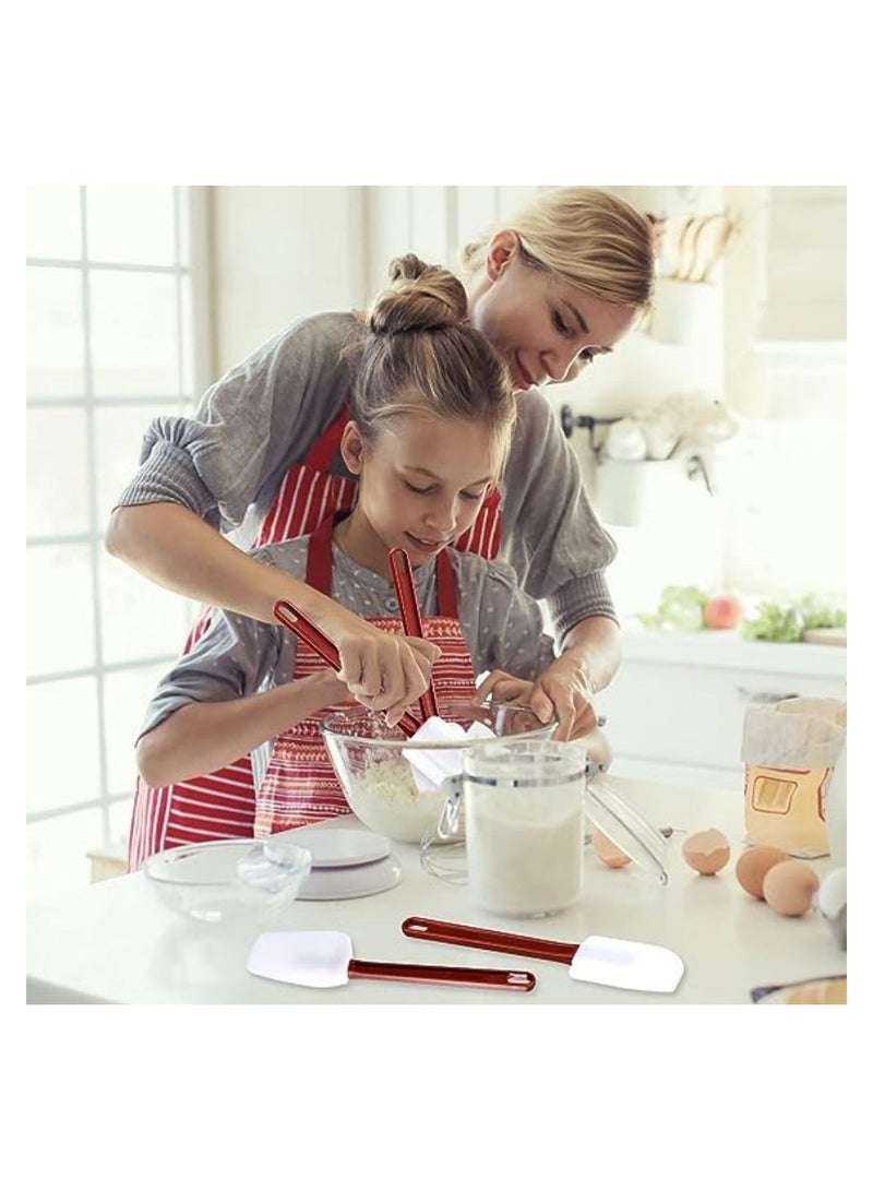 SOLARAE 4PCS Heat Resistant Silicone Spatula Set, 10" Rubber Spatulas for Baking Jar Scraper Kitchen Tool Cooking Spatula for Cooking Baking Mixing Frosting Spreading, 500 Fahrenheit, Dishwasher Safe, 2 Size - Image 5