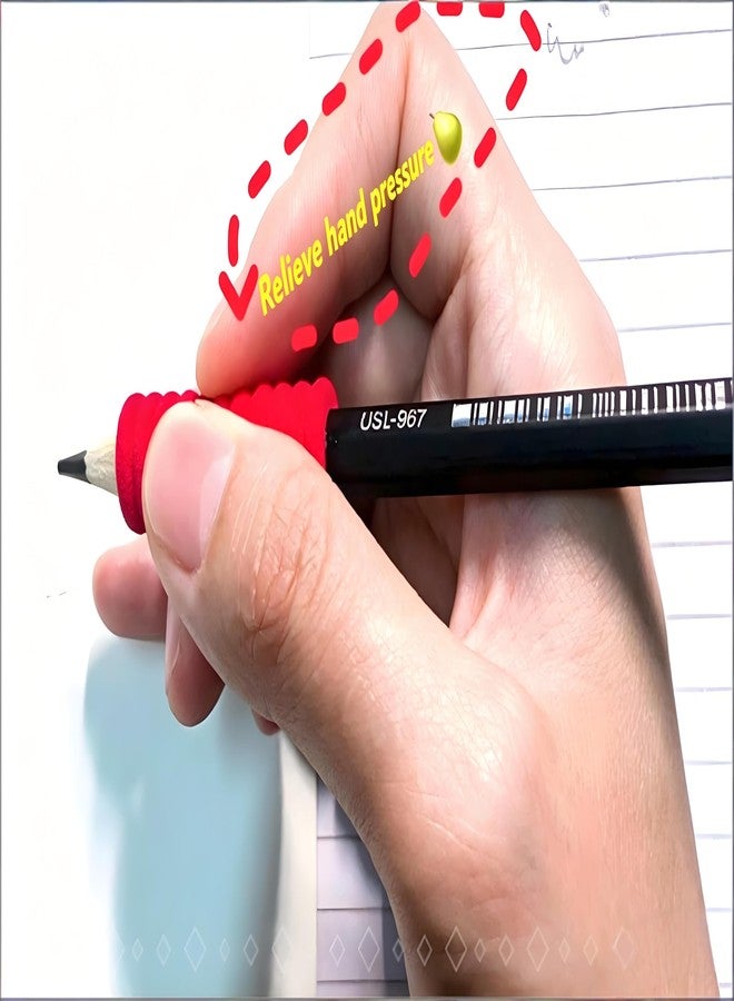 Tiosen 10Pcs Pencil Holders Cushion Multicolor Soft Foam Pencil Grips Writing Aid Pencil Holder Back, for Cushion Grippers Painting Pens Drill Pen, Drawing Pens - Image 2
