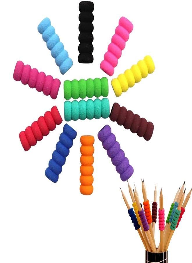 Tiosen 10Pcs Pencil Holders Cushion Multicolor Soft Foam Pencil Grips Writing Aid Pencil Holder Back, for Cushion Grippers Painting Pens Drill Pen, Drawing Pens - Image 1