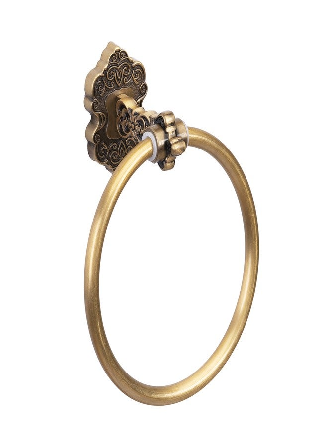 SDH Bathroom Towel Ring - Vintage Style Antique Brass Towel Hanger - Wall Mount Kitchen & Bathroom Hand Towel Holder - Pack of 1 Heavy Duty Decorative Aluminum Hanging Ring for Bathroom Towel Storage - Image 1