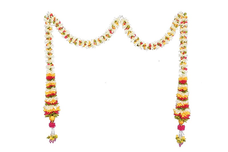 Veltic Veltic Cone Shape Chintamani Door SetWhite Doorway Flower toran VE155 
