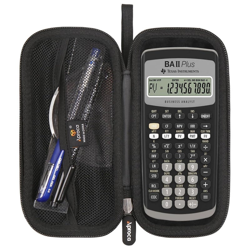 Aproca Hard Travel Storage Carrying Case for Texas Instruments BA II Plus Financial Calculator,Black - Image 1