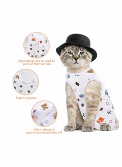 SYOSI 4 Pcs Cat Recovery Suit Cat Surgery Recovery Suit Kittens Physiological Clothes Cotton Breathable Cat Clothes for Abdominal Wounds or Skin Diseases - S  - Image 2