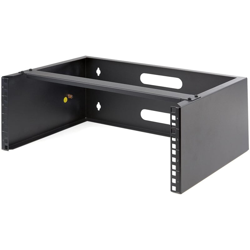 StarTech.com 4U Wall Mount Network Rack - 14 Inch Deep (Low Profile) - 19" Patch Panel Bracket for Shallow Server and IT Equipment, Network Switches - 44lbs/20kg Weight Capacity, Black (WALLMOUNT4) - Image 1
