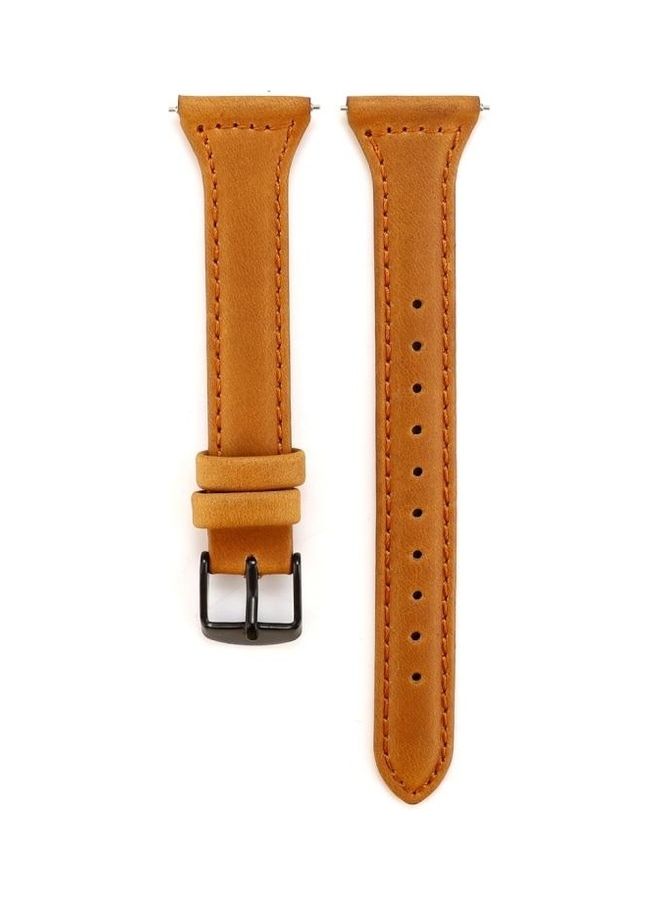 NIBEMINENT Horse Texture Genuine Leather Strap Band For Fitbit Versa Brown - Image 4