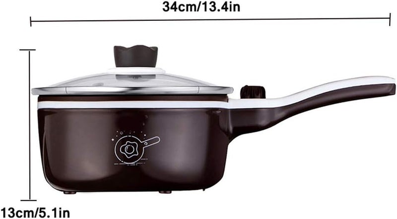windforgecraft Electric Hot Pot, Mini Multifunction Electric Cooking, Double Layer Non-Stick Sauté Pan, Rapid Noodles Cooker, for Steak, Egg, Fried Rice, Ramen, Oatmeal - Image 2