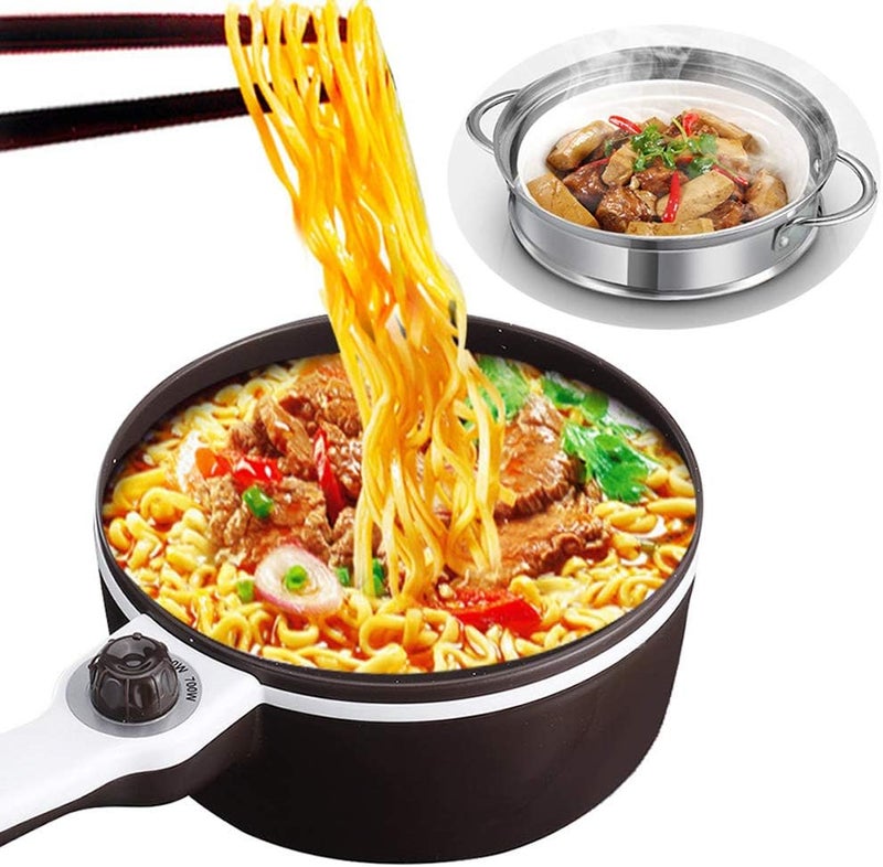 windforgecraft Electric Hot Pot, Mini Multifunction Electric Cooking, Double Layer Non-Stick Sauté Pan, Rapid Noodles Cooker, for Steak, Egg, Fried Rice, Ramen, Oatmeal - Image 1