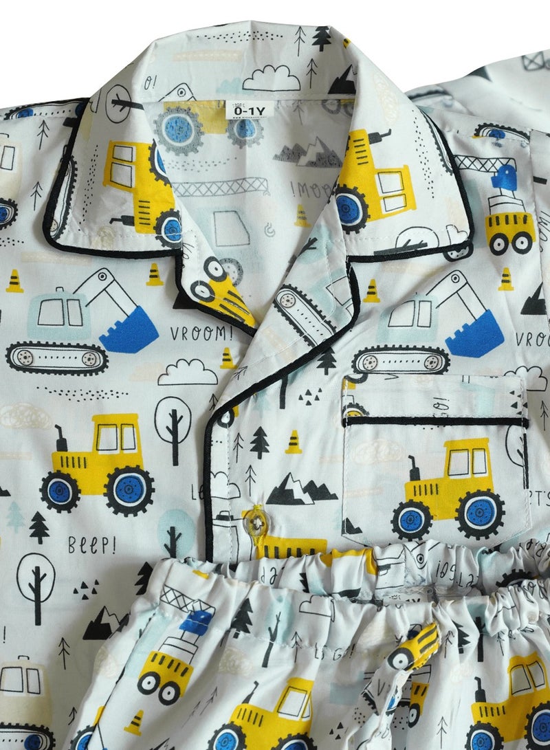 كيدابهو طقم بيجامات للأطفال - مغامرة منطقة البناء - قطعتين - Image 3