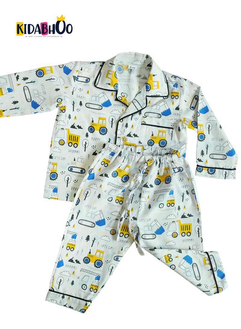كيدابهو طقم بيجامات للأطفال - مغامرة منطقة البناء - قطعتين - Image 1