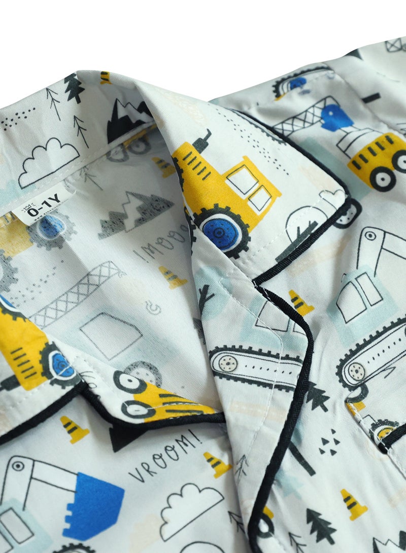 كيدابهو طقم بيجامات للأطفال - مغامرة منطقة البناء - قطعتين - Image 2