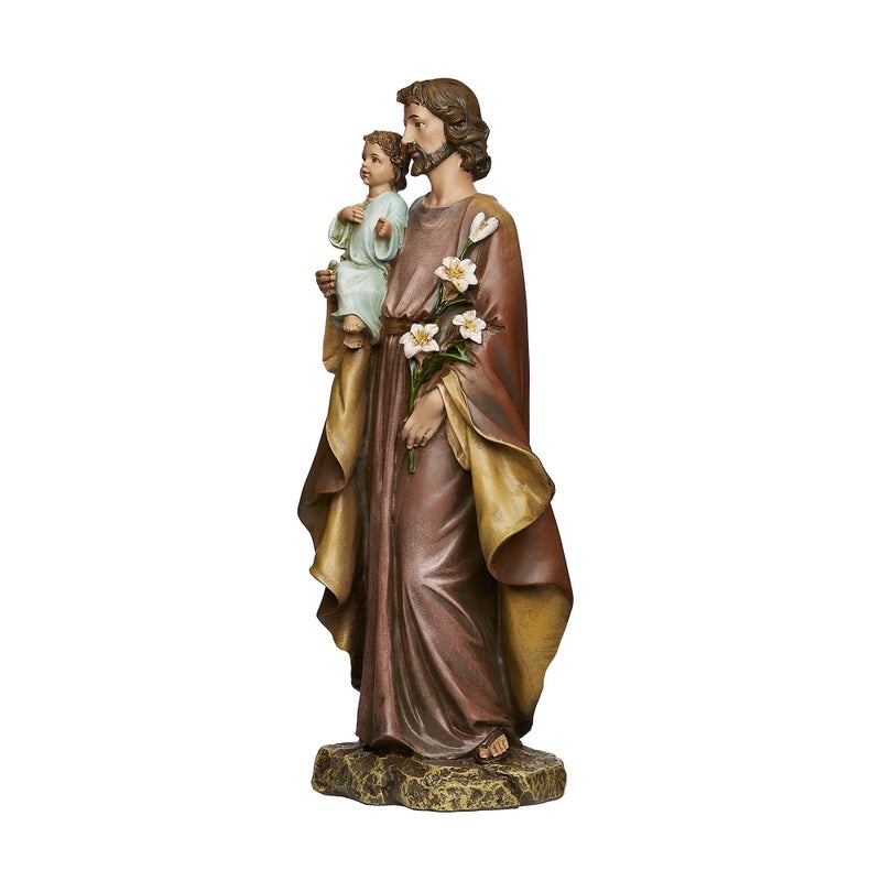 Roman Roman Joseph's Studio St. Joseph and Child Jesus Figure  Renaissance Collection  10"" H  Resin and Stone  Religious Gift  Decoration  Collection  Durable  Long Lasting - Image 3