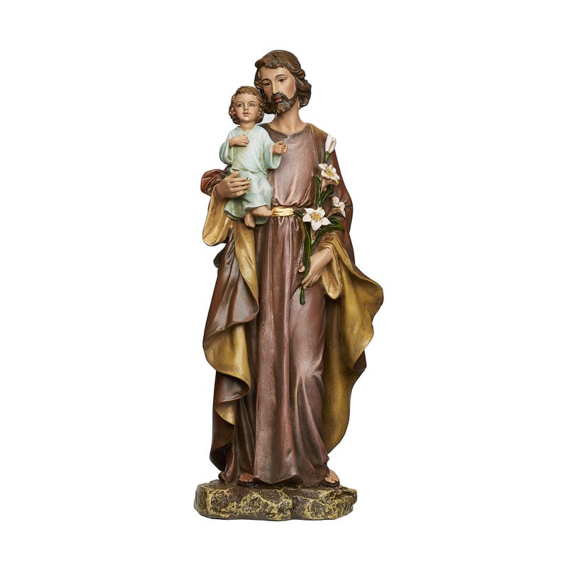 Roman Roman Joseph's Studio St. Joseph and Child Jesus Figure  Renaissance Collection  10"" H  Resin and Stone  Religious Gift  Decoration  Collection  Durable  Long Lasting - Image 2