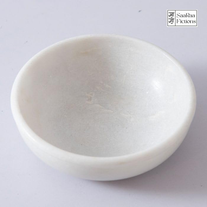 SaaRaa Fictions Marble Bowl, White, Round - Image 2